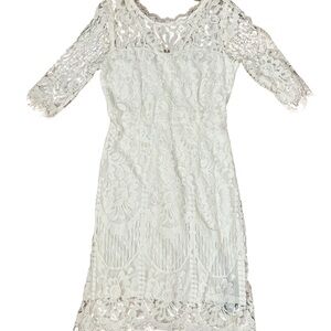 White knee length white dress brand new with tags